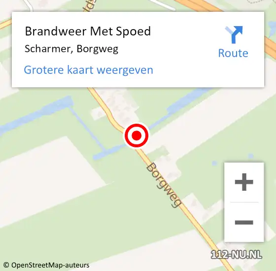 Locatie op kaart van de 112 melding: Brandweer Met Spoed Naar Scharmer, Borgweg op 26 januari 2025 10:20