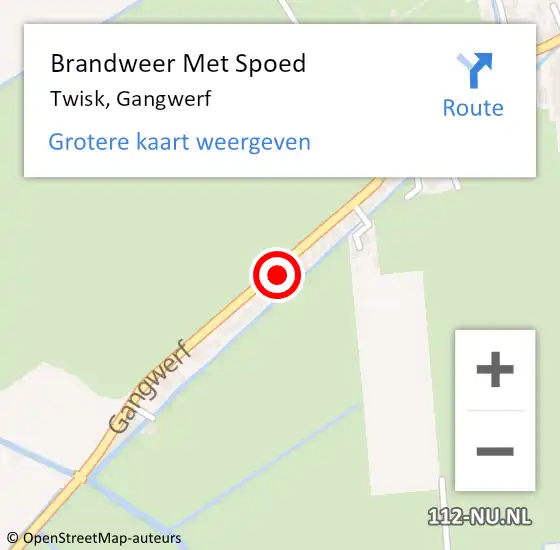 Locatie op kaart van de 112 melding: Brandweer Met Spoed Naar Twisk, Gangwerf op 26 januari 2025 10:28