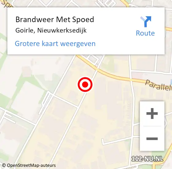 Locatie op kaart van de 112 melding: Brandweer Met Spoed Naar Goirle, Nieuwkerksedijk op 26 januari 2025 18:26