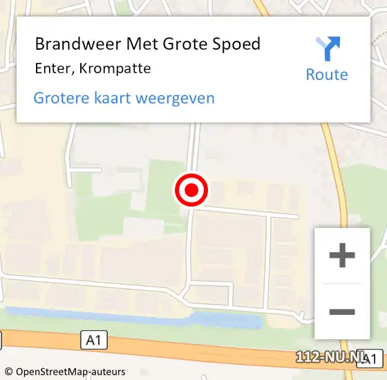 Locatie op kaart van de 112 melding: Brandweer Met Grote Spoed Naar Enter, Krompatte op 4 november 2014 12:27