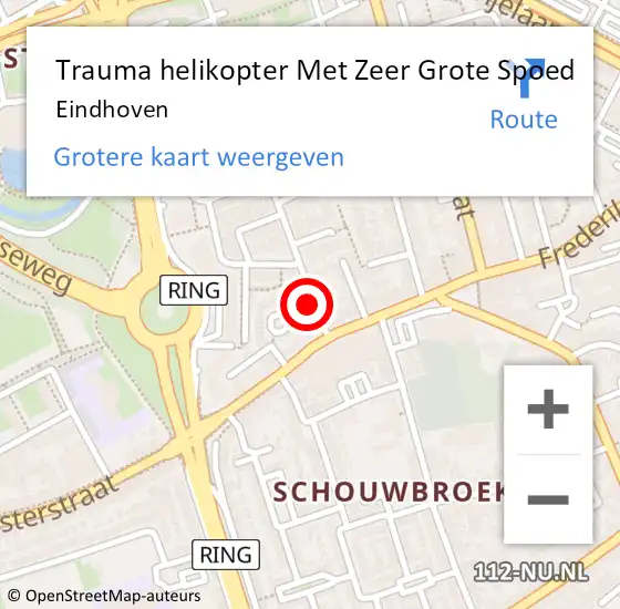 Locatie op kaart van de 112 melding: Trauma helikopter Met Zeer Grote Spoed Naar Eindhoven op 27 januari 2025 07:11