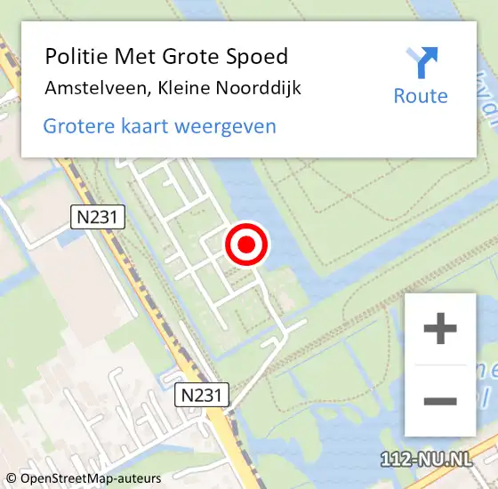 Locatie op kaart van de 112 melding: Politie Met Grote Spoed Naar Amstelveen, Kleine Noorddijk op 27 januari 2025 08:30