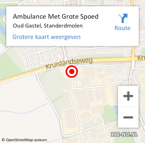 Locatie op kaart van de 112 melding: Ambulance Met Grote Spoed Naar Oud Gastel, Standerdmolen op 4 november 2014 12:43