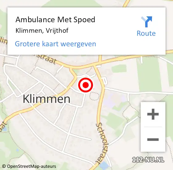 Locatie op kaart van de 112 melding: Ambulance Met Spoed Naar Klimmen, Vrijthof op 4 november 2014 12:46