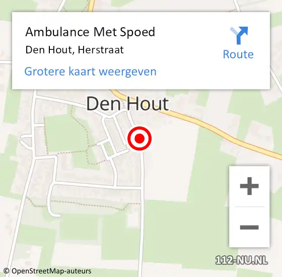 Locatie op kaart van de 112 melding: Ambulance Met Spoed Naar Den Hout, Herstraat op 4 november 2014 13:06