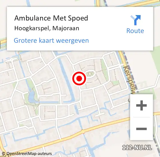 Locatie op kaart van de 112 melding: Ambulance Met Spoed Naar Hoogkarspel, Majoraan op 19 oktober 2013 21:24