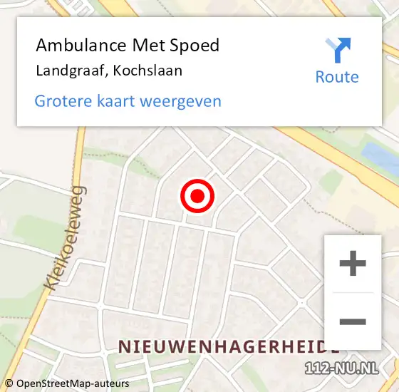 Locatie op kaart van de 112 melding: Ambulance Met Spoed Naar Landgraaf, Kochslaan op 19 oktober 2013 21:30