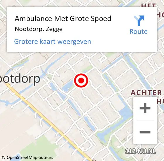 Locatie op kaart van de 112 melding: Ambulance Met Grote Spoed Naar Nootdorp, Zegge op 27 januari 2025 23:36