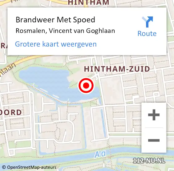 Locatie op kaart van de 112 melding: Brandweer Met Spoed Naar Rosmalen, Vincent van Goghlaan op 28 januari 2025 07:43