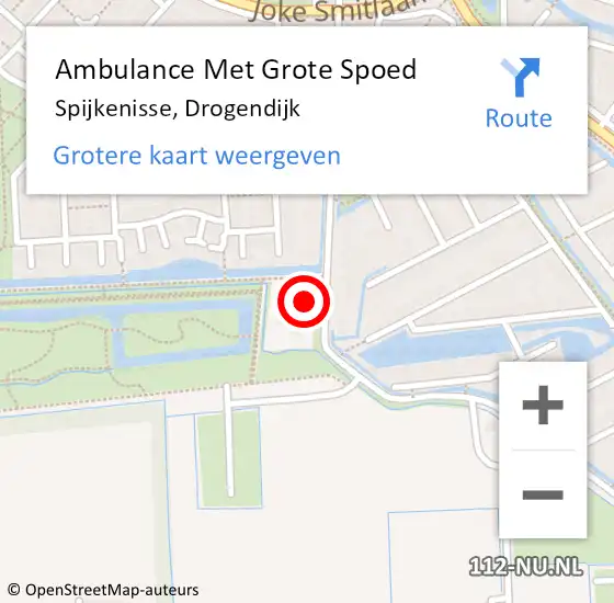 Locatie op kaart van de 112 melding: Ambulance Met Grote Spoed Naar Spijkenisse, Drogendijk op 28 januari 2025 11:47