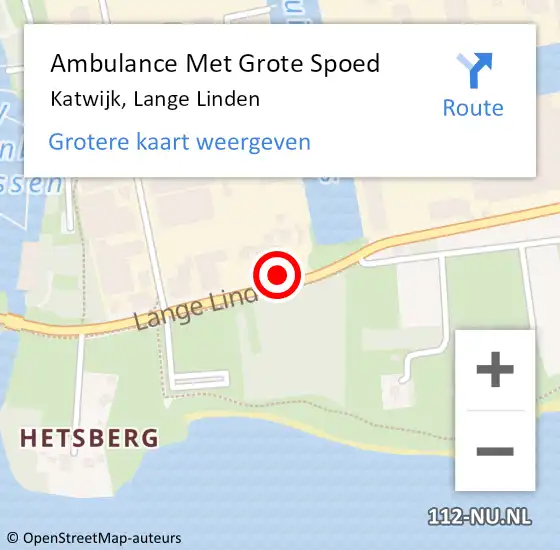 Locatie op kaart van de 112 melding: Ambulance Met Grote Spoed Naar Katwijk, Lange Linden op 4 november 2014 15:21