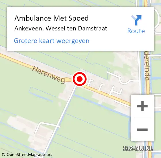 Locatie op kaart van de 112 melding: Ambulance Met Spoed Naar Ankeveen, Wessel ten Damstraat op 4 november 2014 15:49
