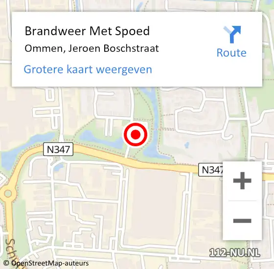 Locatie op kaart van de 112 melding: Brandweer Met Spoed Naar Ommen, Jeroen Boschstraat op 4 november 2014 16:10