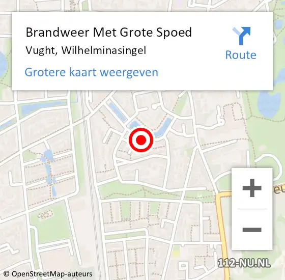 Locatie op kaart van de 112 melding: Brandweer Met Grote Spoed Naar Vught, Wilhelminasingel op 29 januari 2025 09:06