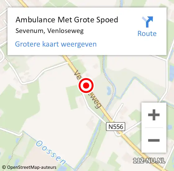 Locatie op kaart van de 112 melding: Ambulance Met Grote Spoed Naar Sevenum, Venloseweg op 4 november 2014 17:14