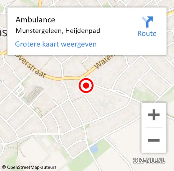 Locatie op kaart van de 112 melding: Ambulance Munstergeleen, Heijdenpad op 4 november 2014 17:57