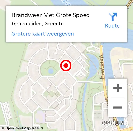 Locatie op kaart van de 112 melding: Brandweer Met Grote Spoed Naar Genemuiden, Greente op 19 oktober 2013 22:14