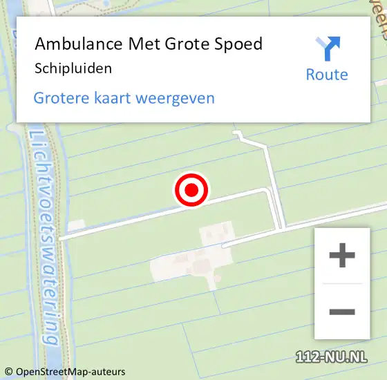 Locatie op kaart van de 112 melding: Ambulance Met Grote Spoed Naar Schipluiden op 30 januari 2025 01:24
