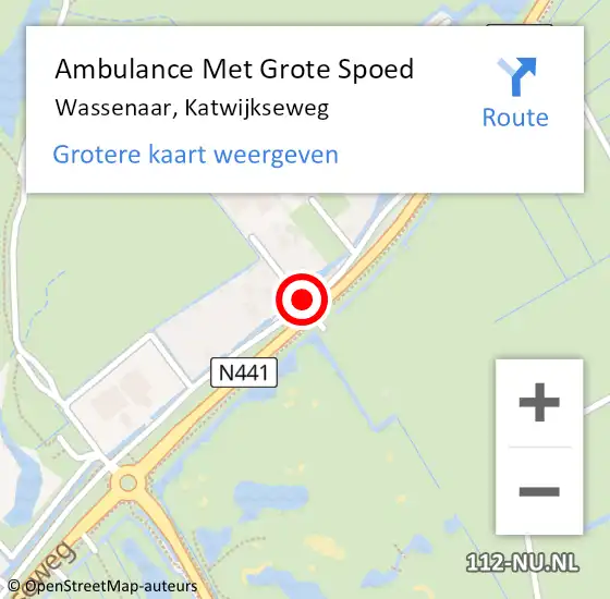 Locatie op kaart van de 112 melding: Ambulance Met Grote Spoed Naar Wassenaar, Katwijkseweg op 30 januari 2025 05:54