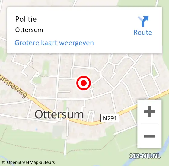 Locatie op kaart van de 112 melding: Politie Ottersum op 30 januari 2025 07:55
