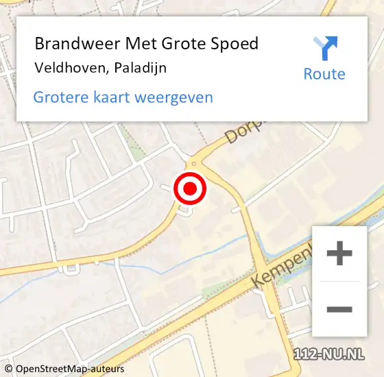 Locatie op kaart van de 112 melding: Brandweer Met Grote Spoed Naar Veldhoven, Paladijn op 30 januari 2025 16:12