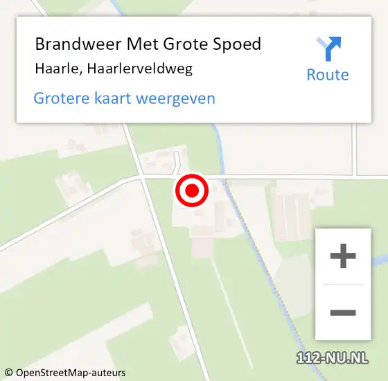 Locatie op kaart van de 112 melding: Brandweer Met Grote Spoed Naar Haarle, Haarlerveldweg op 4 november 2014 20:50