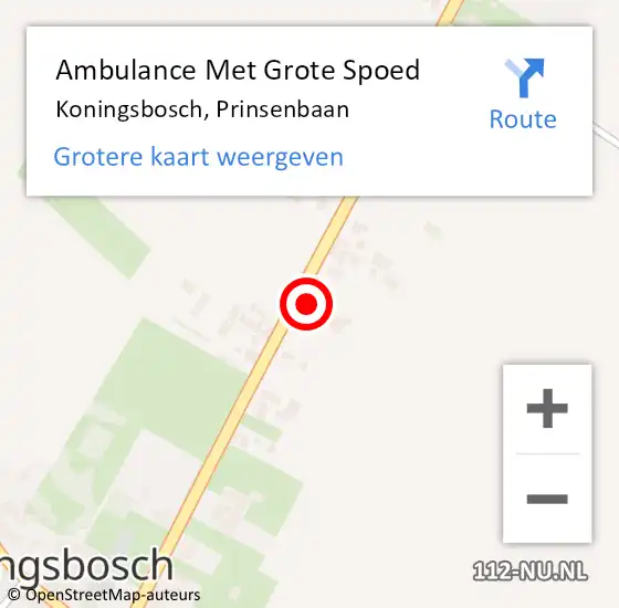 Locatie op kaart van de 112 melding: Ambulance Met Grote Spoed Naar Koningsbosch, Prinsenbaan op 4 november 2014 20:51