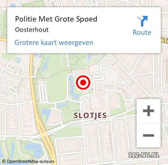 Locatie op kaart van de 112 melding: Politie Met Grote Spoed Naar Oosterhout op 31 januari 2025 06:38
