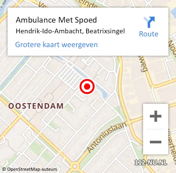 Locatie op kaart van de 112 melding: Ambulance Met Spoed Naar Hendrik-Ido-Ambacht, Beatrixsingel op 31 januari 2025 08:56