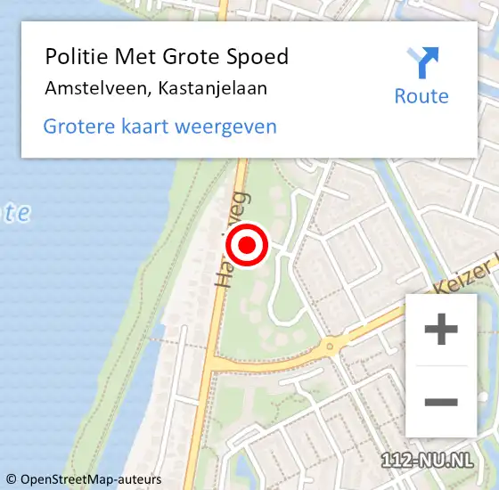 Locatie op kaart van de 112 melding: Politie Met Grote Spoed Naar Amstelveen, Kastanjelaan op 31 januari 2025 14:30
