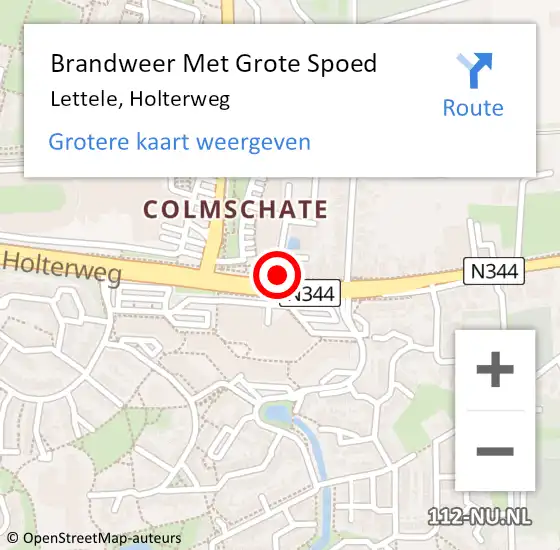 Locatie op kaart van de 112 melding: Brandweer Met Grote Spoed Naar Lettele, Holterweg op 5 november 2014 03:57