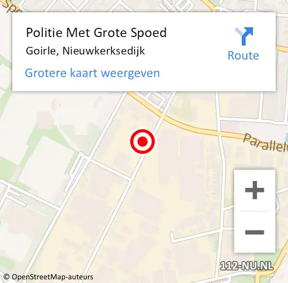 Locatie op kaart van de 112 melding: Politie Met Grote Spoed Naar Goirle, Nieuwkerksedijk op 1 februari 2025 14:30