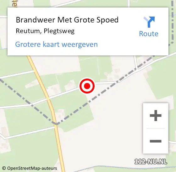 Locatie op kaart van de 112 melding: Brandweer Met Grote Spoed Naar Reutum, Plegtsweg op 5 november 2014 07:23