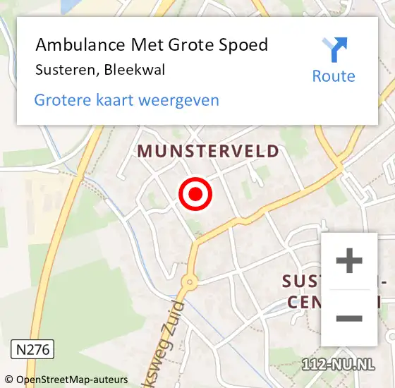 Locatie op kaart van de 112 melding: Ambulance Met Grote Spoed Naar Susteren, Bleekwal op 19 oktober 2013 23:19