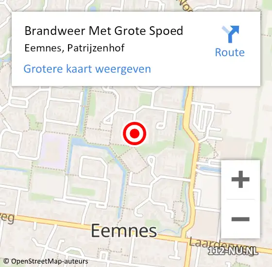 Locatie op kaart van de 112 melding: Brandweer Met Grote Spoed Naar Eemnes, Patrijzenhof op 1 februari 2025 20:38