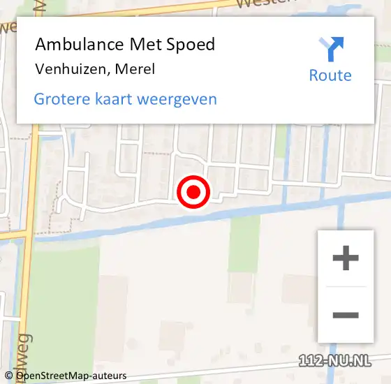 Locatie op kaart van de 112 melding: Ambulance Met Spoed Naar Venhuizen, Merel op 2 februari 2025 08:49