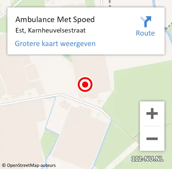 Locatie op kaart van de 112 melding: Ambulance Met Spoed Naar Est, Karnheuvelsestraat op 5 november 2014 08:46
