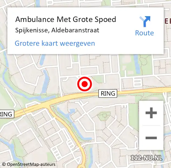 Locatie op kaart van de 112 melding: Ambulance Met Grote Spoed Naar Spijkenisse, Aldebaranstraat op 2 februari 2025 21:00