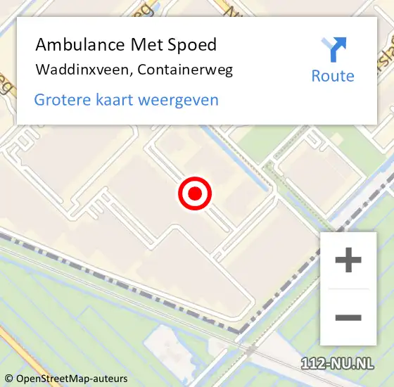 Locatie op kaart van de 112 melding: Ambulance Met Spoed Naar Waddinxveen, Containerweg op 5 november 2014 10:02