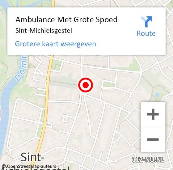 Locatie op kaart van de 112 melding: Ambulance Met Grote Spoed Naar Sint-Michielsgestel op 3 februari 2025 01:23