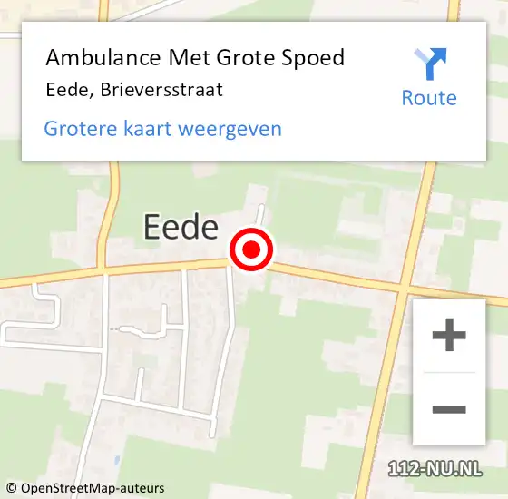 Locatie op kaart van de 112 melding: Ambulance Met Grote Spoed Naar Eede, Brieversstraat op 5 november 2014 10:12