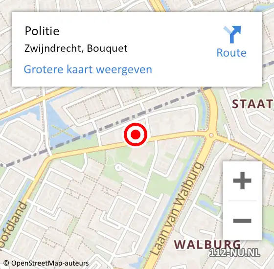 Locatie op kaart van de 112 melding: Politie Zwijndrecht, Bouquet op 3 februari 2025 17:28