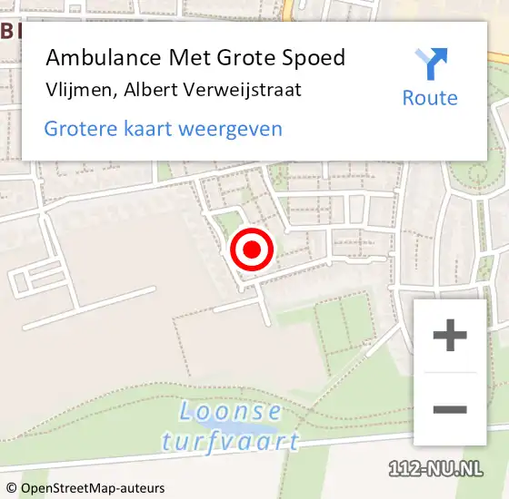 Locatie op kaart van de 112 melding: Ambulance Met Grote Spoed Naar Vlijmen, Albert Verweijstraat op 10 september 2013 08:16