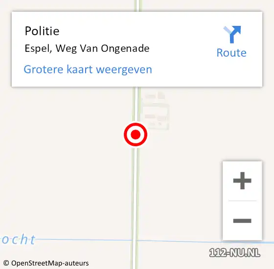 Locatie op kaart van de 112 melding: Politie Espel, Weg Van Ongenade op 19 oktober 2013 23:57