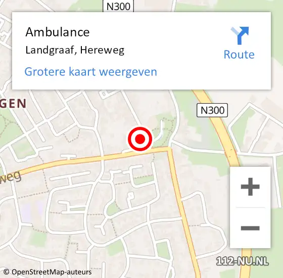 Locatie op kaart van de 112 melding: Ambulance Landgraaf, Hereweg op 5 november 2014 13:58