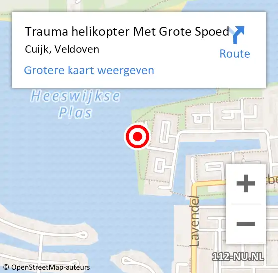 Locatie op kaart van de 112 melding: Trauma helikopter Met Grote Spoed Naar Cuijk, Veldoven op 5 februari 2025 12:40