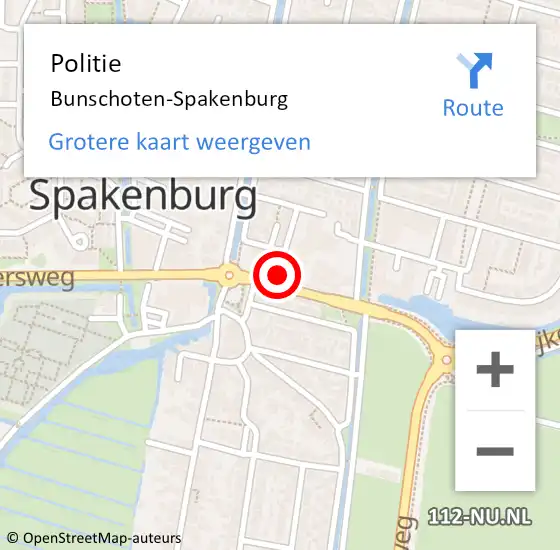 Locatie op kaart van de 112 melding: Politie Bunschoten-Spakenburg op 5 februari 2025 13:20