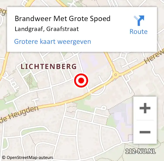Locatie op kaart van de 112 melding: Brandweer Met Grote Spoed Naar Landgraaf, Graafstraat op 5 februari 2025 14:10