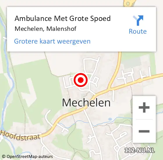 Locatie op kaart van de 112 melding: Ambulance Met Grote Spoed Naar Mechelen, Malenshof op 20 oktober 2013 00:43