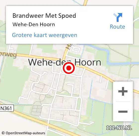 Locatie op kaart van de 112 melding: Brandweer Met Spoed Naar Wehe den Hoorn op 5 februari 2025 21:12